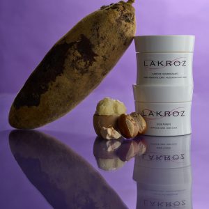 LAKROZ Rituel soins corps à l'huile de baobab et au beurre de karité gommage au sel et crème corps nourrissante peau sèche peau normale